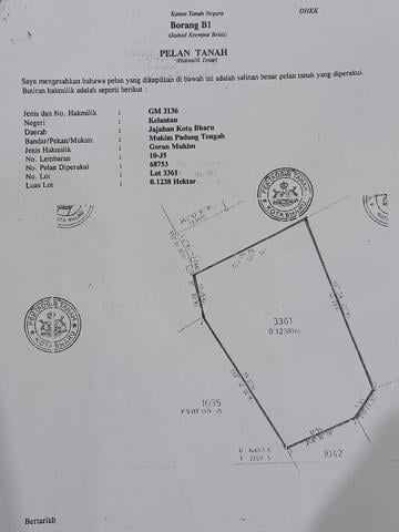 Tanah Lot Bangunan Tepi Highway Salor Sebelah Dz Residence Tunjong 1