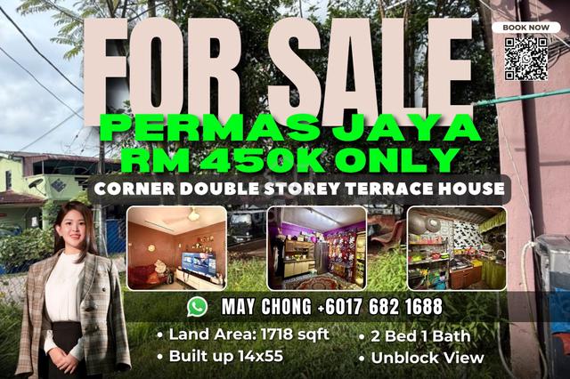 Corner Permas Jaya Low Cost Double Storey Terrace House 1