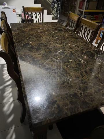 Marble Dining Table 8 Set Chair - photo 2 of 4