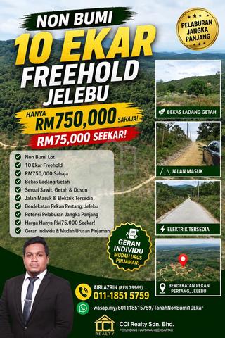 10 Acres FREEHOLD NON BUMI di Jelebu N9 | Akses jalan sampai Tanah 1