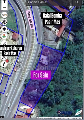 Tanah tepi jalan sebelah balai bomba Bandar Pasir Mas 1