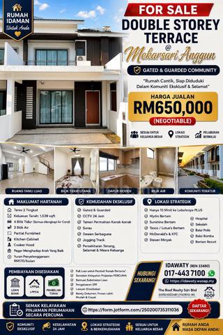 Double Storey Terrace Mekarsari Anggun, Bertam 1