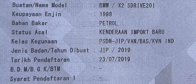 2019 Bmw X2 2.0 sDRIVE20i M SPORT F39 B48 - 3