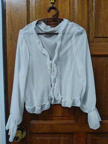 White chiffon jacket hotsell