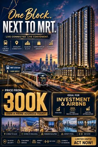 Walk to MRT LRT ! 1 Stop Midvalley - RM 1.2K 【 2-3 R 】 1
