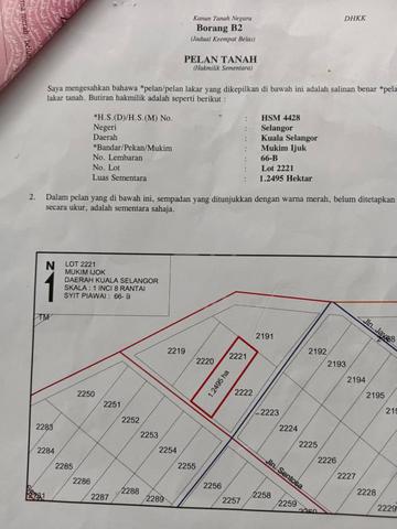 Lot 1 ekar Nama Terus Masuk Geran Jln Sentosa Pt Mahang Utk di Jual 1