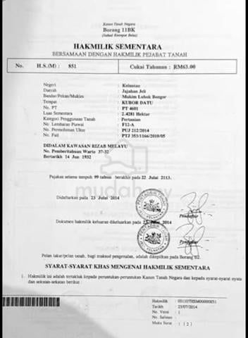 Tanah Mineral Emas 30 Ekar Untuk Dijual 1