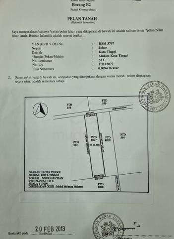 Jual Segera Tanah Dusun di Kg Desa Makmur 1