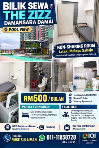 2 bilik sewa lelaki melayu The Zizz Damansara Damai 1