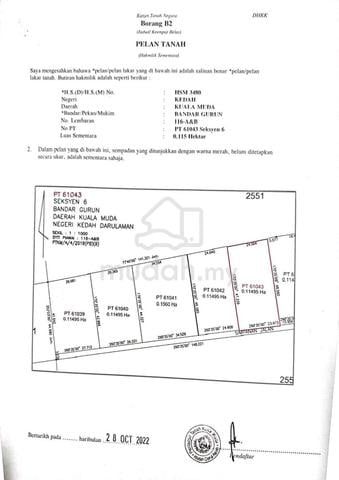 Kedah Gurun Freehold Land For Sale 1