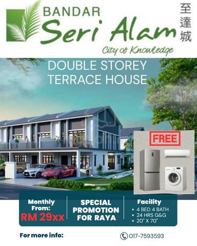 Raya Promo For 2 Stry House At Seri Alam CIQ 1