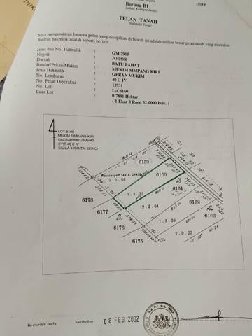 TANAH KEBUN SAWIT 1.94 Ekar TEPI JALAN RAYA / BERDEKATAN KEJIRANAN 1