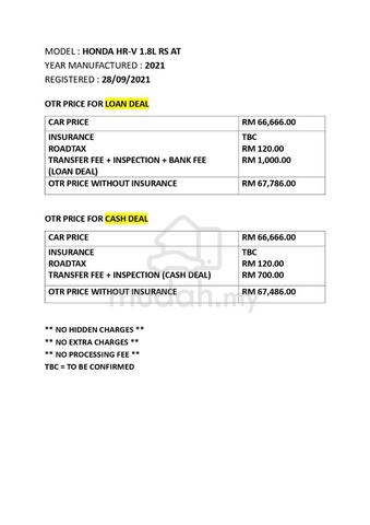 2021 Honda HR-V 1.8 RS (A) FACELIFT SERVICE RECORD - 3