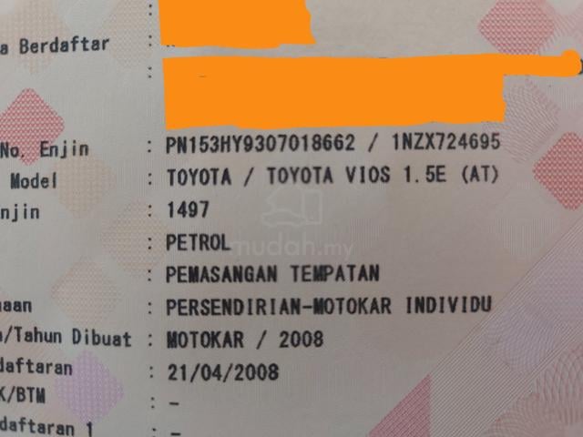 2008 Toyota VIOS 1.5 (A) 1 Owner Siap Inspection - 2