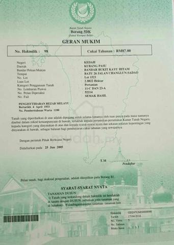 Tanah Kosong 10 lelong di Bukit Kayu Hitam Untuk Dijual 1