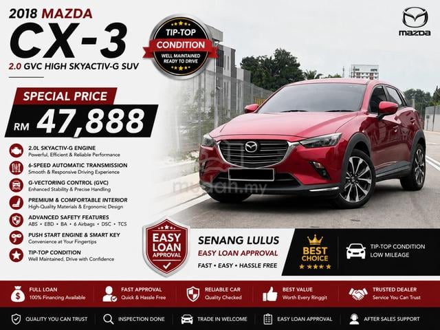 2018 Mazda CX-3 2.0 GVC SKYACTIV SUV (A) FULL LOAN - 1