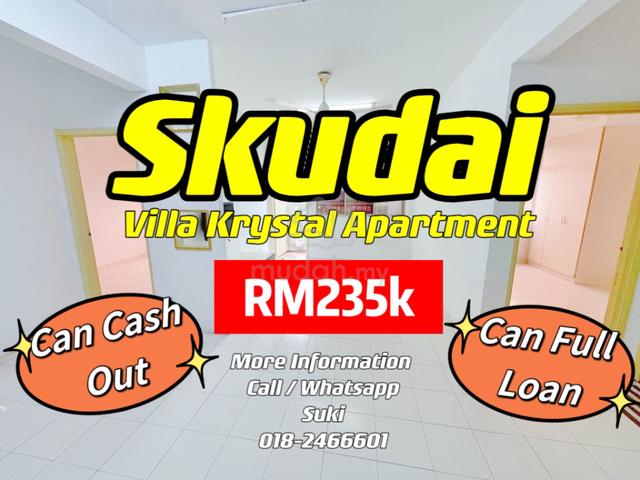 Villa Krystal Skudai Apartment Can Full Loan/CashOut Cover DownPayment