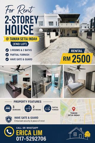 2-Storey House @ Tmn Setia Indah (End Lot)/ Ready to move in condition 1