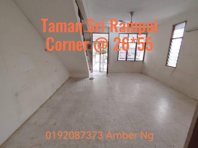 Taman Sri Rampai. Corner 2 storey house 26x55 Facing Open, Wide road 1