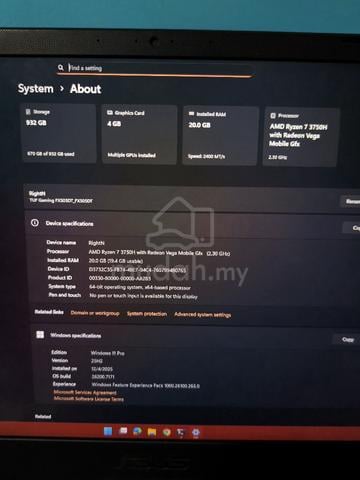 ASUS TUF Gaming Laptop FX505 Ryzen 7 + GTX1650 - photo 5 of 5