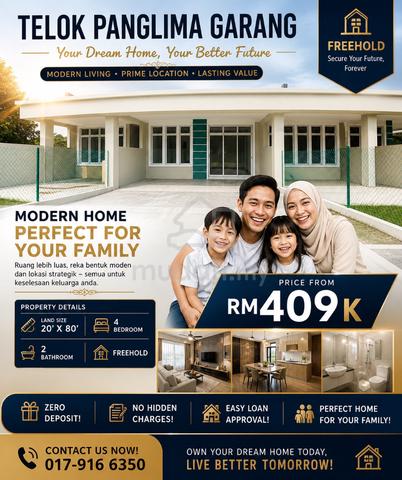 Freehold teres setingkat telok panglima garang 1