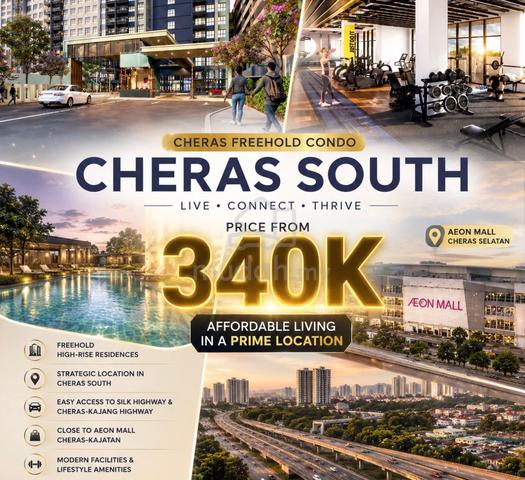 HOT Cheras MRT @ Aeon Cheras|3-4 Rooms 388K ONLY FULLY FURNISHED 1