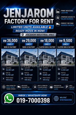 Jenjarom New Cluster Semi-D Factory 1