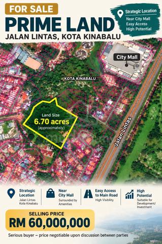 6.70 Acres Prime Land @ Jalan Lintas nearby CityMall 1