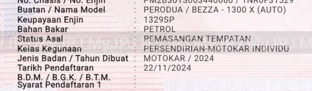 Perodua BEZZA 1.3 X FACELIFT F.S.R 12K KM New car - 3