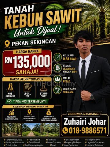 Tanah 0.88 Ekar Pekan Sekincan 1