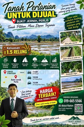 TANAH PERTANIAN MURAH UNTUK DIJUAL  BUKIT JERNIH, Perlis 1