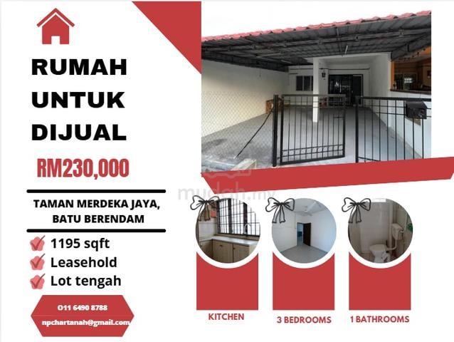 Rumah Untuk Dijual - TAMAN MERDEKA JAYA, MELAKA 1