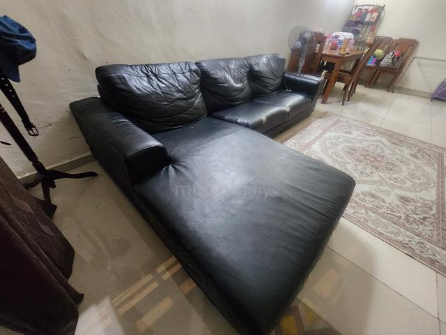 Sofa L-Shape Hitam 9.5 Kaki – Kukuh & Selesa  - photo 4 of 6
