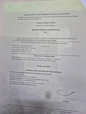 Lot Bunglow Matang Rood, Taiping 1