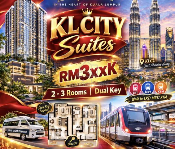Direct Link Mid Valley【 Monthly 1400 @ Walking to MRT/LRT 】2 - 3 Rooms Dual Key 1