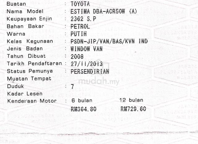 CASH OTR Toyota ESTIMA 2.4 AERAS (A)PUSPAKOM RDY - 2