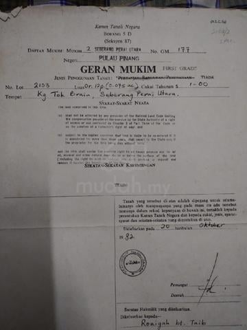 Tanah geran individu 3000kps untuk dijual 1