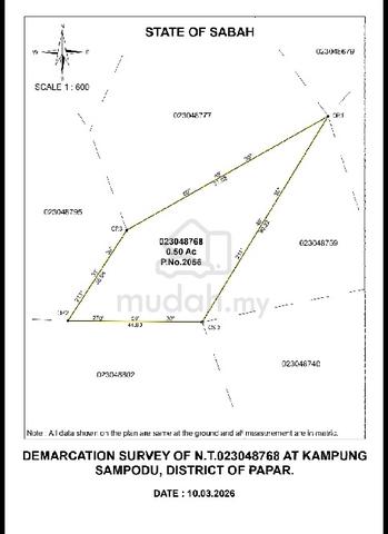 Land For Sale - Kampung Simpudu Papar 1