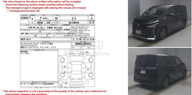 2022 Grade 5A 9kKM only Toyota VOXY 2.0 S-Z (A) - 2