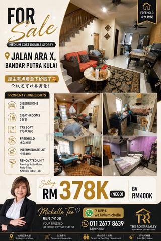 Jalan Ara X , bandar putra kulai Medium Cost Double Storey 1