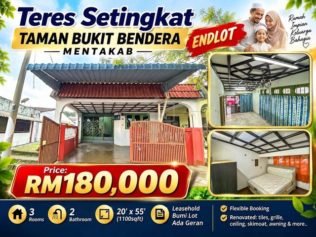 Renovated Endlot Teres Setingkat Taman Bukit Bendera, Mentakab!! 1