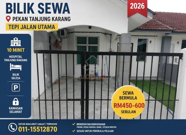 New !! Bilik Single Bersih Wanita Pekan Tanjung Karang 1