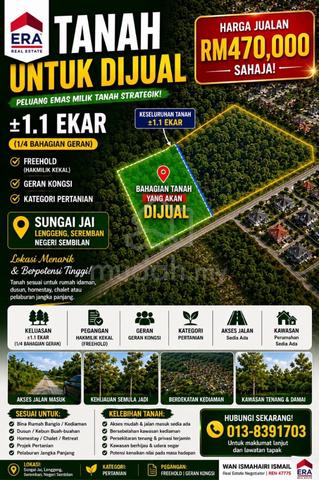 Tanah Utk Dijual 1.1acres di Kampung Sungai Jai, Lenggeng 1