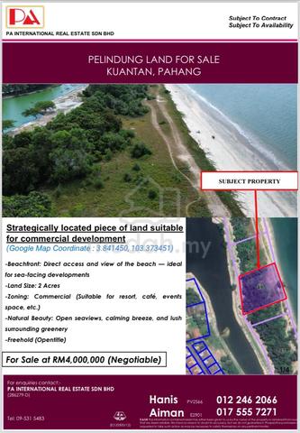 Beachfront land for sale @ Pelindung Kuantan 1
