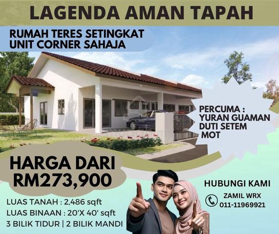 Rumah Teres 1 Tingkat Corner Lot Mampu Milik, Lagenda Aman Tapah 1
