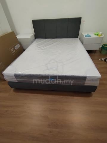 Queen size bed frame and mattress for sale.  - photo 4 of 6