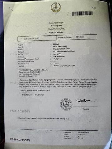 Tanah cantik besar ada 3 biji rumah sg siput Perak offer jual  1