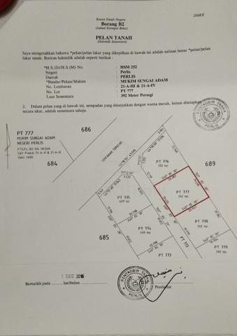 Tanah untuk dijual di Sungai Adam Arau, Perlis 1