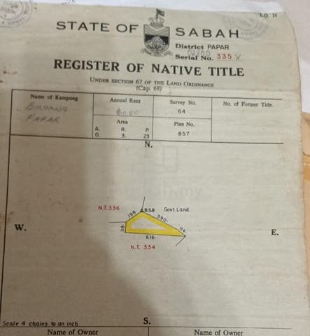 Tanah Tepi Jalan Kg Padawan Papar 0.89 Ekar (Single Title) 1
