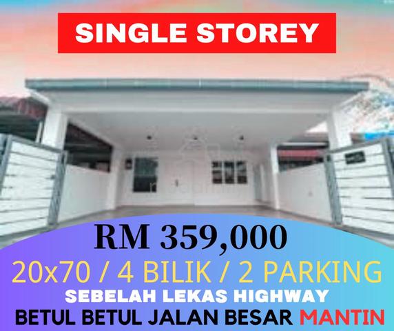 SALE SEREMBAN MANTIN ๐ฏJALAN BESAR SINGLE STOREY 4 BILIK Sebelah LEKAS 1